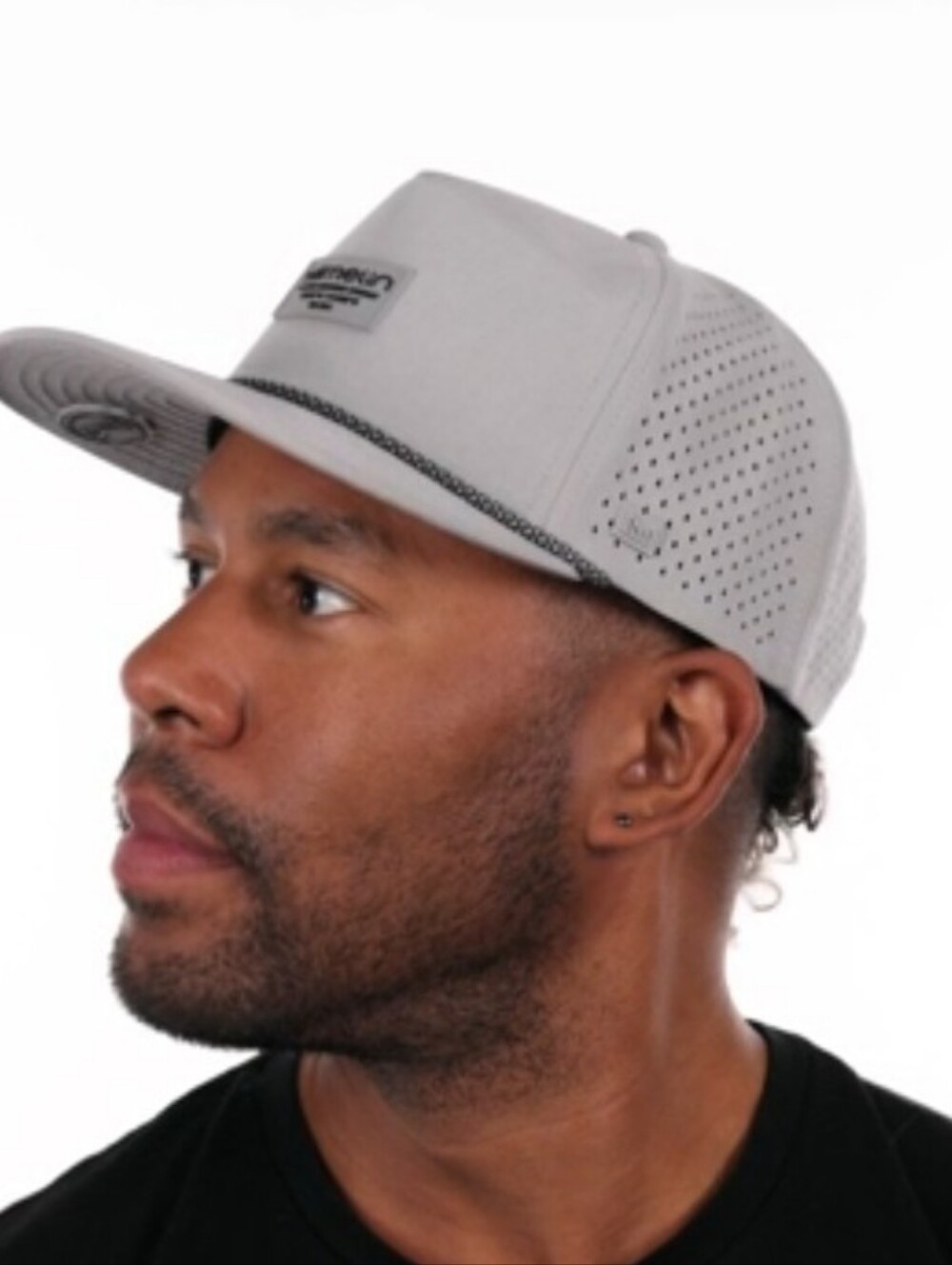 Light Gray 🛍Perforated Flat-Brim Snapback Hat